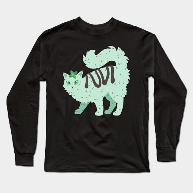 Mint Chocolate Chip Cat Long Sleeve T-Shirt by LivianPearl